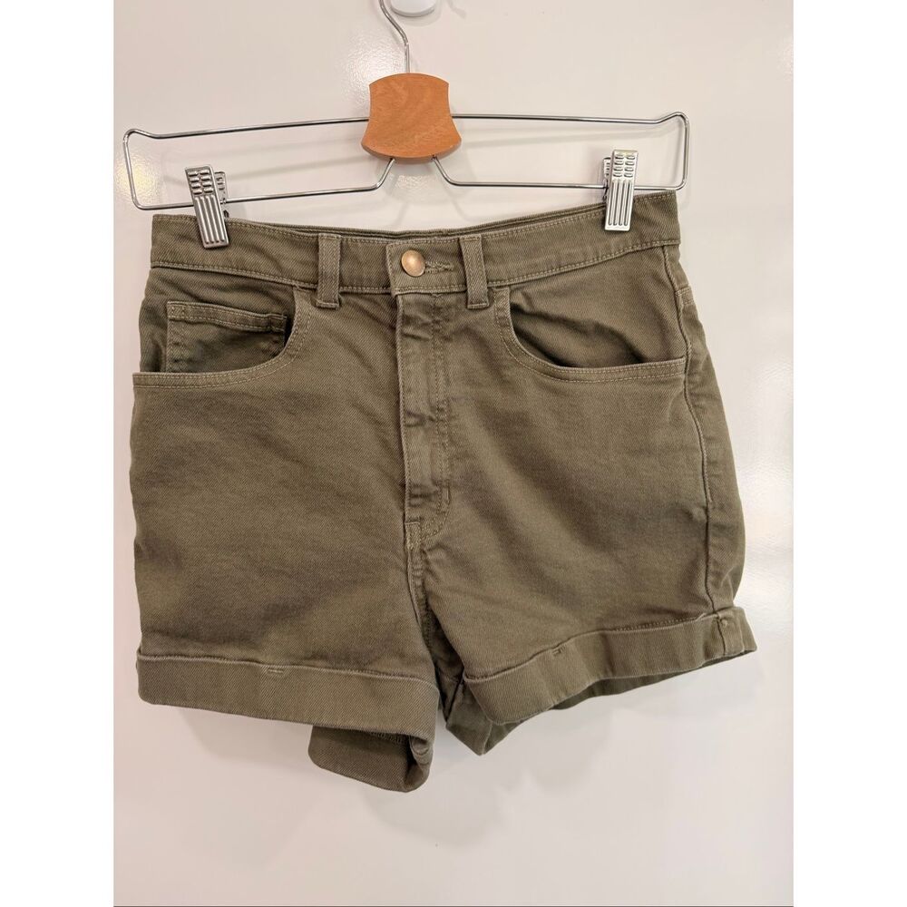 American Apparel Olive Cuffed Denim Shorts 28/29